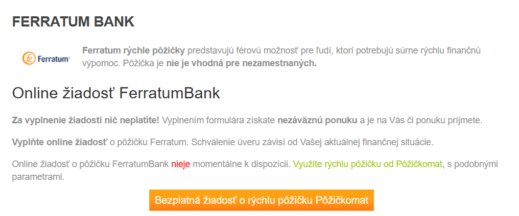 ferratum pozicka