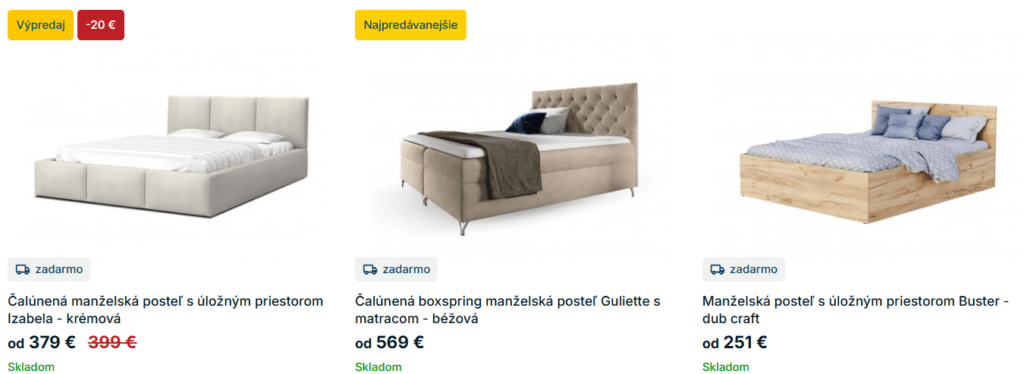 postele