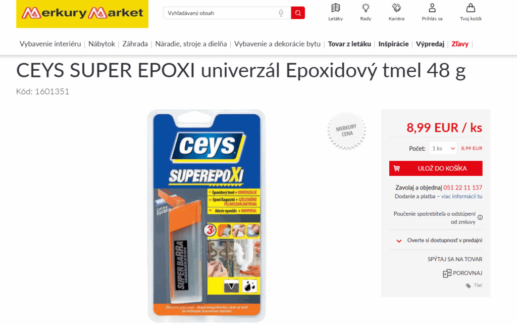 epoxidova zivica merkury market