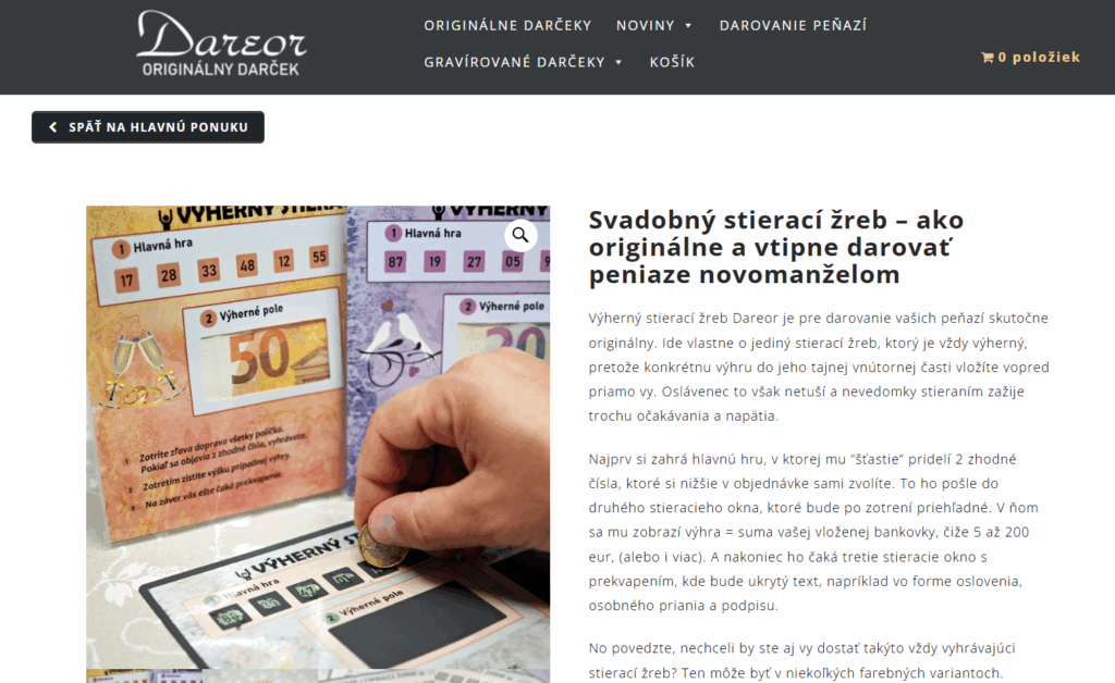 žreby ako svadobný dar