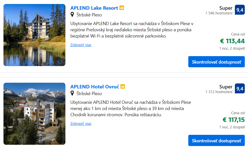 strbske pleso ubytovanie