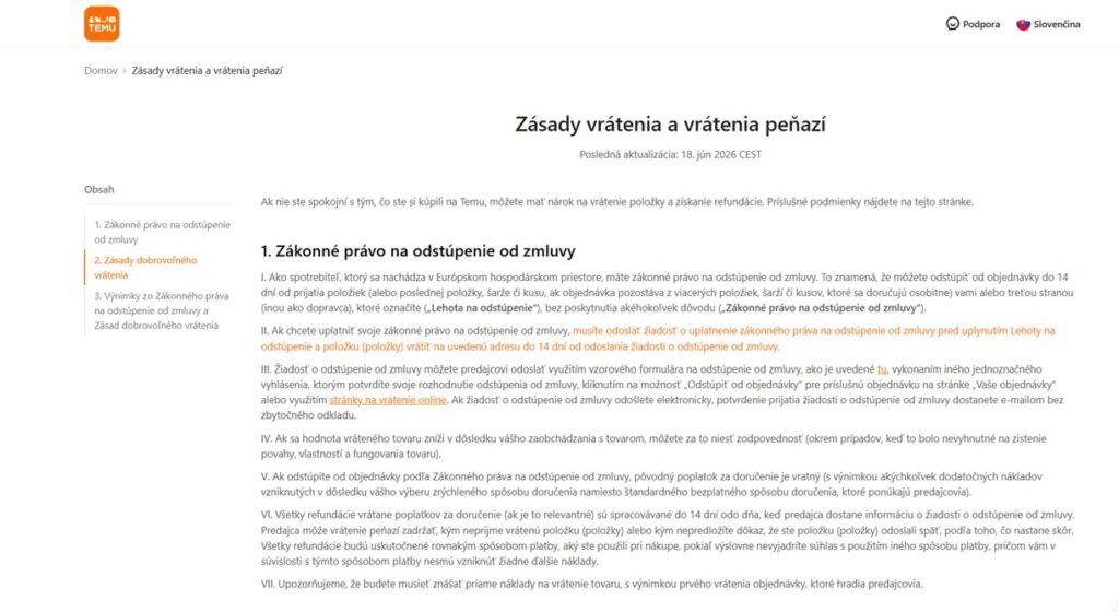 temu aliexpress reklamácia